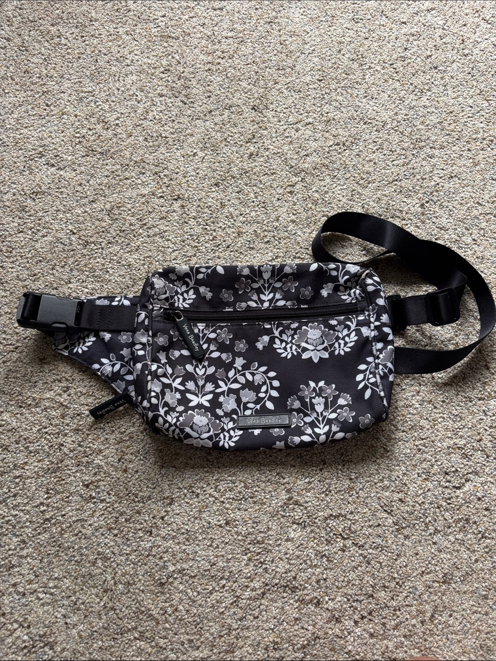 Vera Bradley Black and White Floral Belt Bag